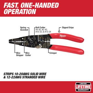 MW 2-Piece 7.75 in. Combination Electricians 6-in-1 Wire Strippers Pliers with Multi-Purpose Pliers 48-22-3079-48-22-6579