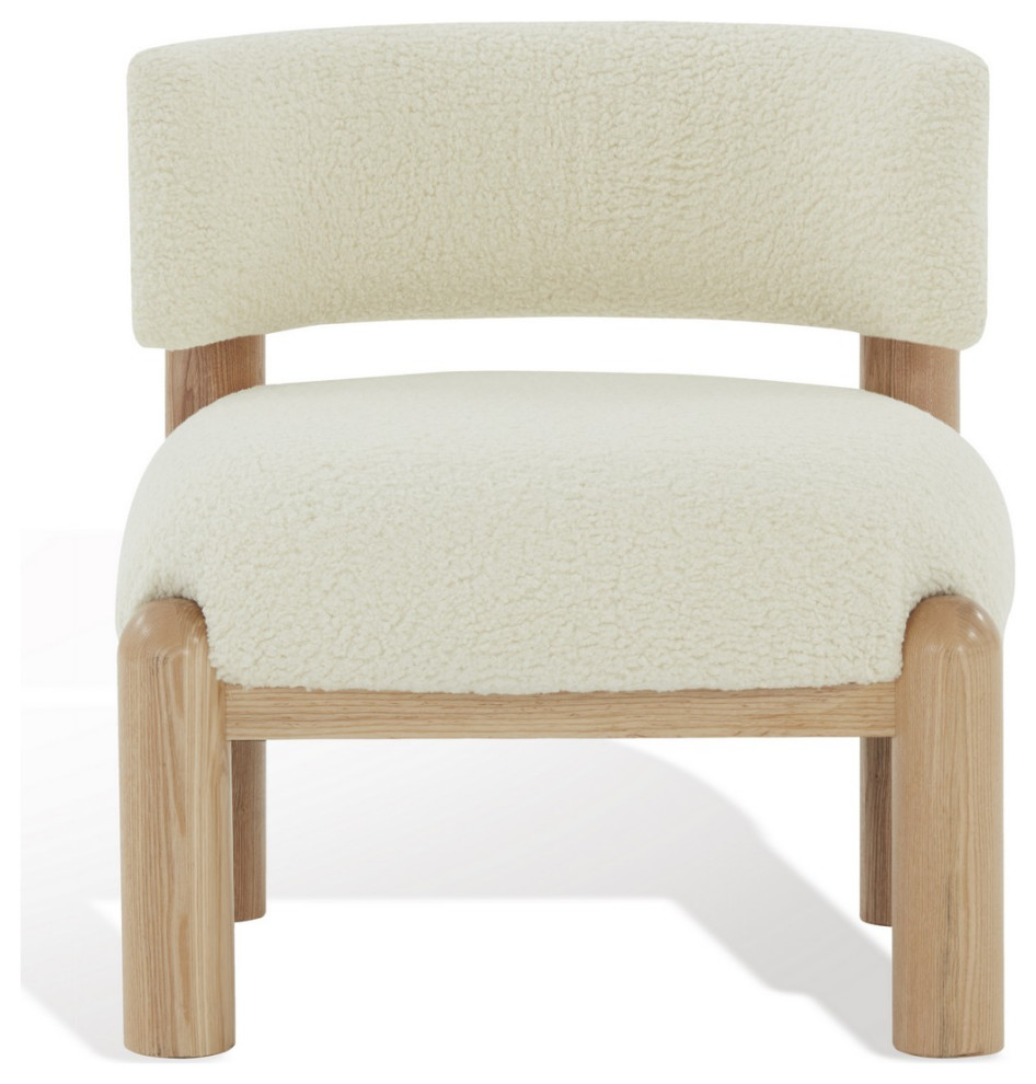 Safavieh Couture Rosabryna Faux Shearling Accent Chair   Midcentury   Armchairs And Accent Chairs   by Safavieh  Houzz