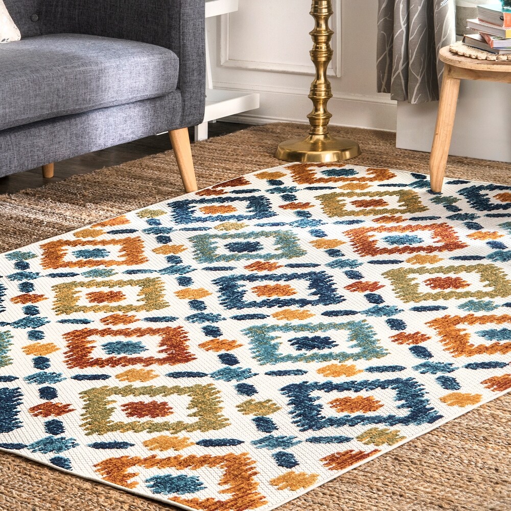 Brooklyn Rug Co Groves Bohemian Casuals Trellis Outdoor Area Rug