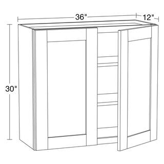 Home Decorators Collection Washington Vesper White Plywood Shaker Stock Assembled Wall Kitchen Cabinet Soft Close 36 in. x 30 in. x12 in. W3630-WVW