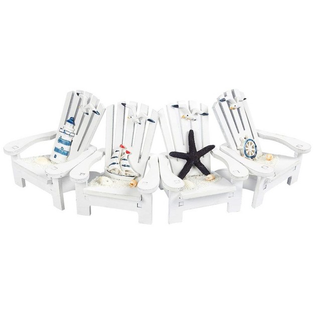 Juvale Set Of 4 Mini Beach Chair For Bathroom Nautical Home Decor Ocean Decorations 4 In