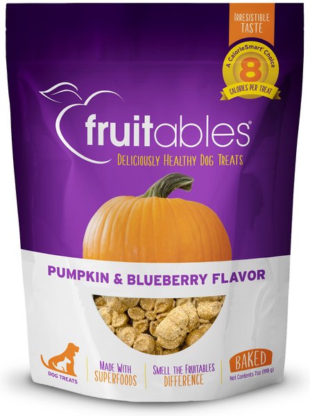 Fruitables Pumpkin and Blueberry Flavor Crunchy Dog Treats