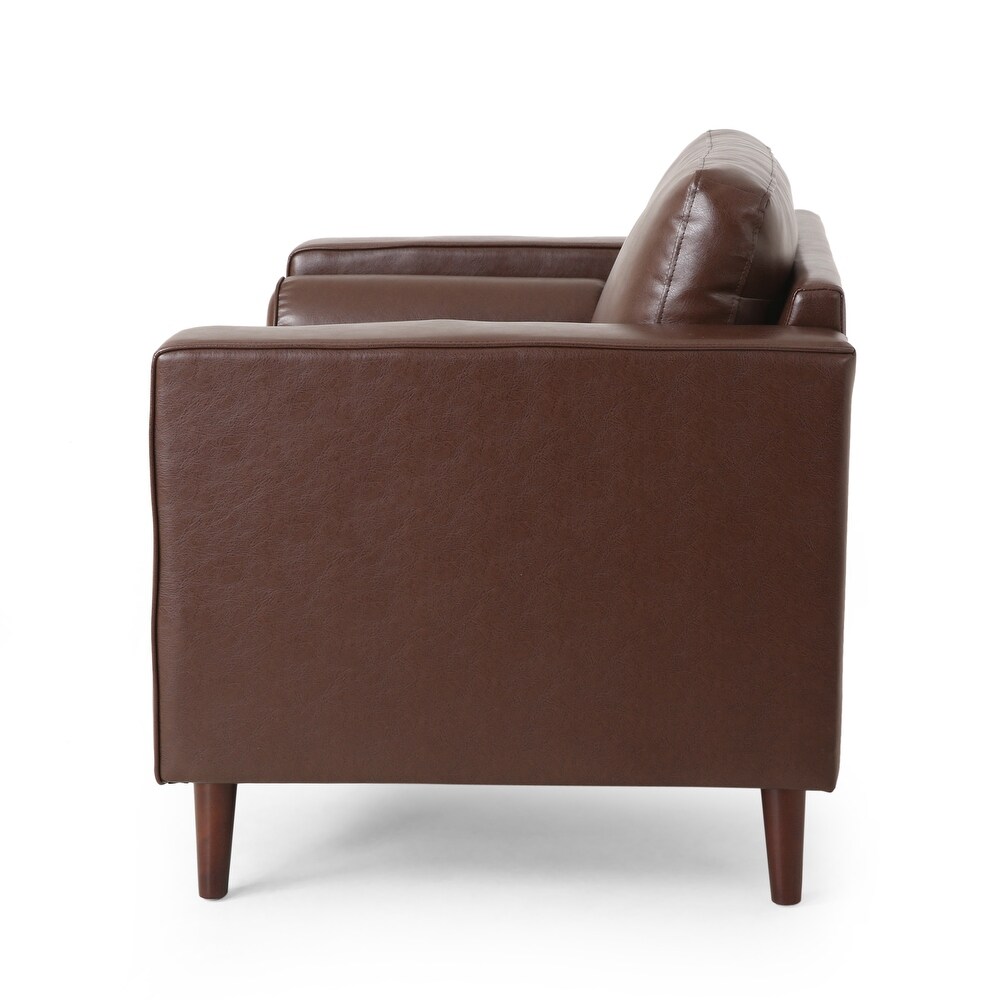 Malinta Contemporary Faux Leather Tufted Club Chair by Christopher Knight Home