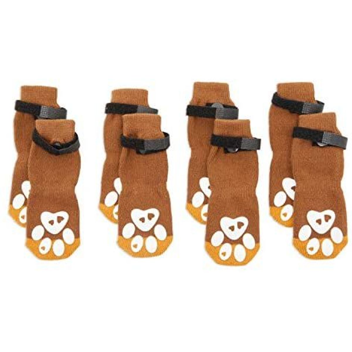 4 Pairs Slip Resistant Dog Socks， Warm Paw Protectors for Dogs， Grippy Doggie Booties for Slippery Hardwood， Linoleum， Tile， Laminate， Marable， and Polished and Waxed Floors， 8 Pieces， Small