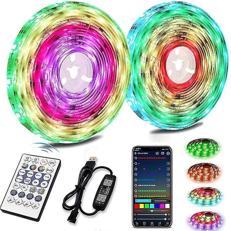 Led Strip Light 1m-30m Rgb 5050 Usb Ws2812b Infrared Remote Bluetooth Diode Flexible Lamp Tape Dc 5v Tv Desktop Screen Backlight