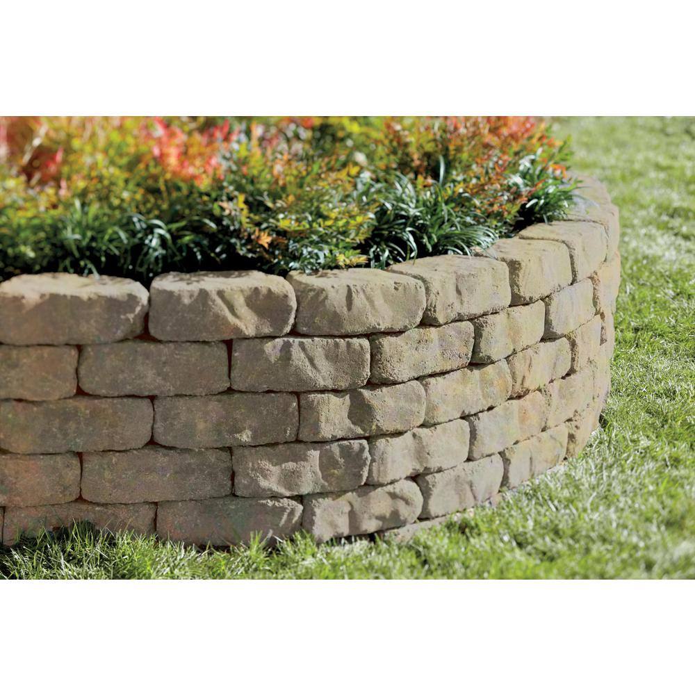 Oldcastle Beltis 4 in. x 11 in. x 6 in. Tan Charcoal Concrete Retaining Wall Block Pallet (140-PiecesPallet) 16253217