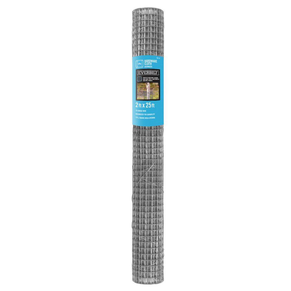 Everbilt 14 in. Mesh x 2 ft. x 25 ft. 23-Gauge Galvanized Steel Hardware Cloth 308212EB