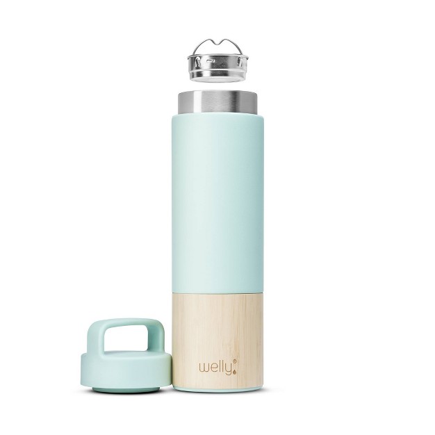 Welly 18oz Vacuum Insulated Stainless Steel Wide Mouth Water Bottle Mint