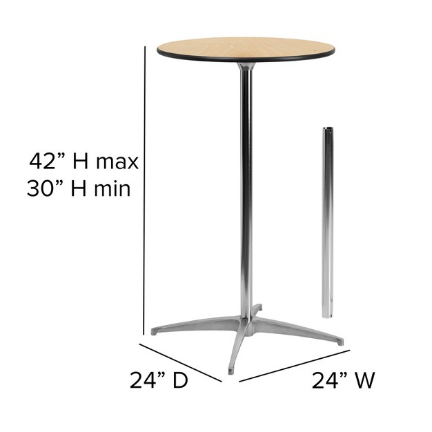 Flash Furniture 24 x27 x27 Round Wood Cocktail Table With 30 x27 x27 And 42 x27 x27 Columns