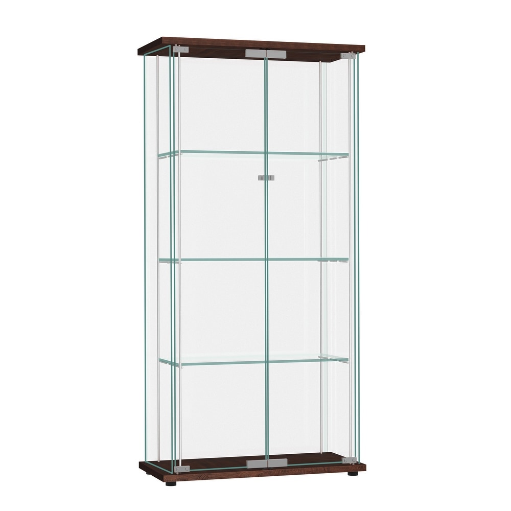 Tempered Glass Bookshelf Curio Display Cabinet