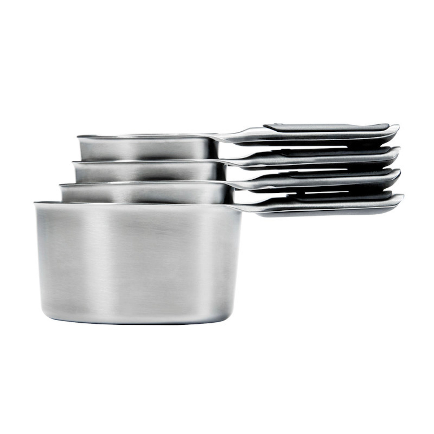 OXO Good Grips 1/4， 1/3， 1/2 ， 1 cups Stainless Steel Silver Measuring Cup