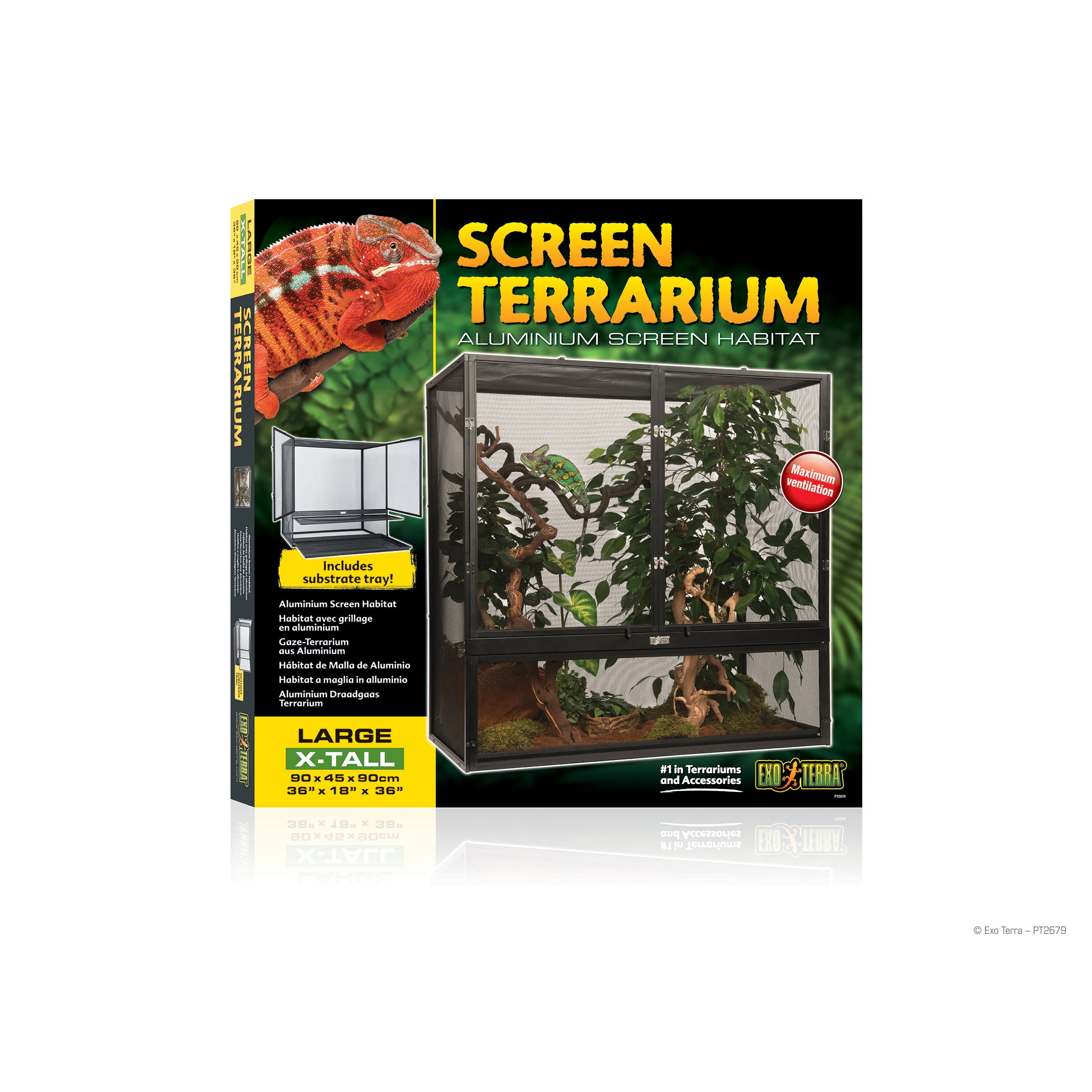 Exo Terra Screen Terrarium for Reptiles， Large