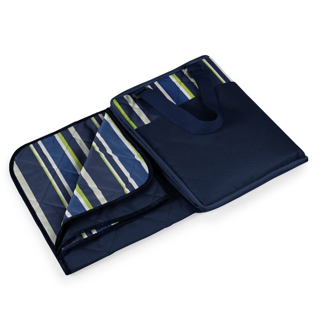 Picnic Time Vista Outdoor Picnic Blanket Blue Stripe