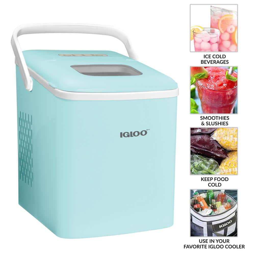 IGLOO 26 lbs Portable Ice Maker with Handle in Aqua