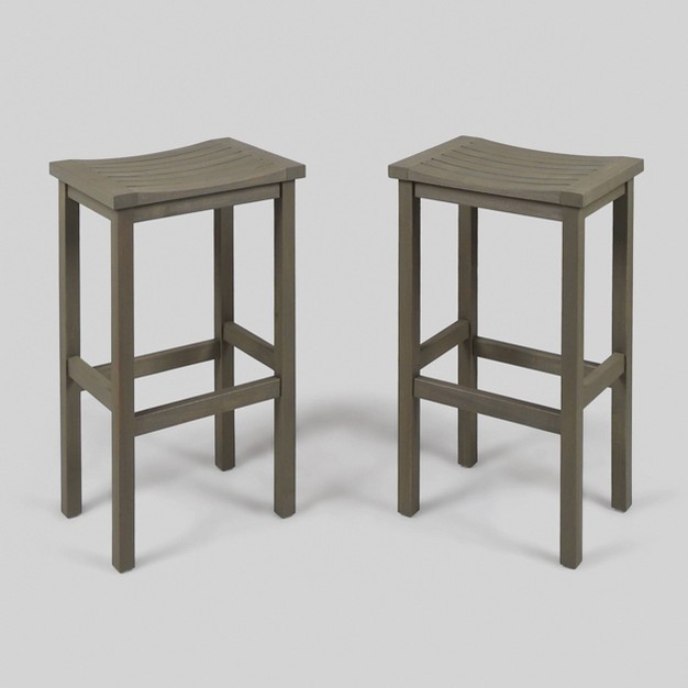 Caribbean 2pk Acacia Wood Barstools Christopher Knight Home