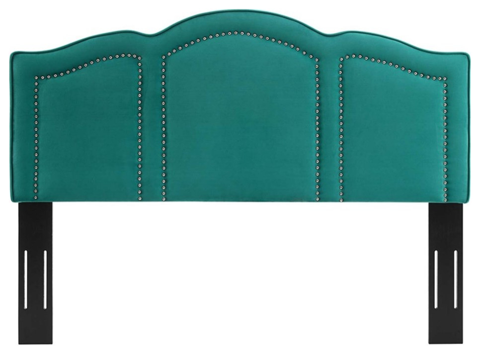 Modway Cecilia Full/Queen Performance Velvet Headboard in Teal Green   Contemporary   Headboards   by ShopFreely  Houzz