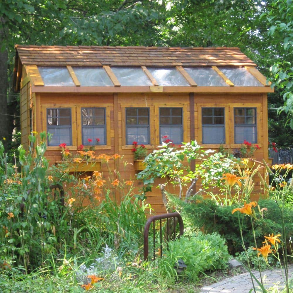 Outdoor Living Today Sunshed 8 ft. x 12 ft. Western Red Cedar Garden Shed SSGS812