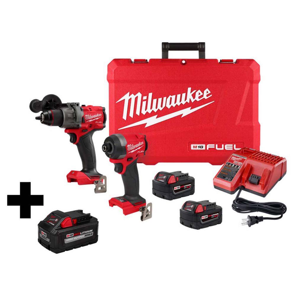 MW M18 FUEL 18-Volt Lithium-Ion Brushless Cordless Hammer Drill and Impact Driver Combo Kit with 8.0 Ah High Output Battery 3697-22-48-11-1880