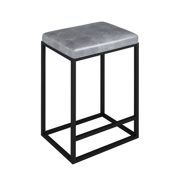 Indoor Metal Faux Leather Bar Stools，Set of 2