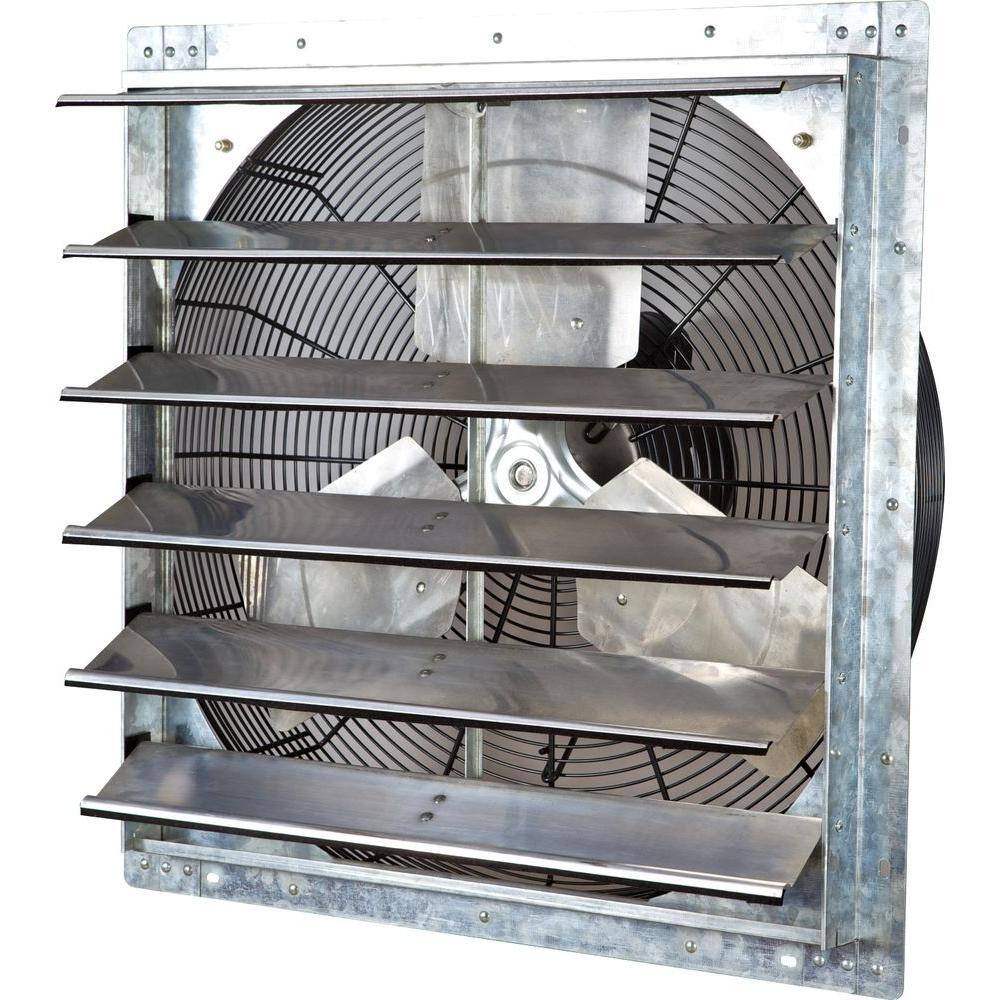 iLIVING 4244 CFM Silver Electric Powered Gable Mount Shutter FanVent ILG8SF24V