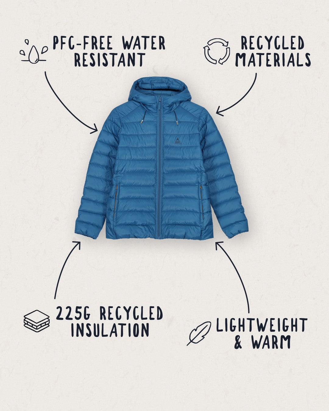 Pow Recycled Insulated Jacket - Blue Steel