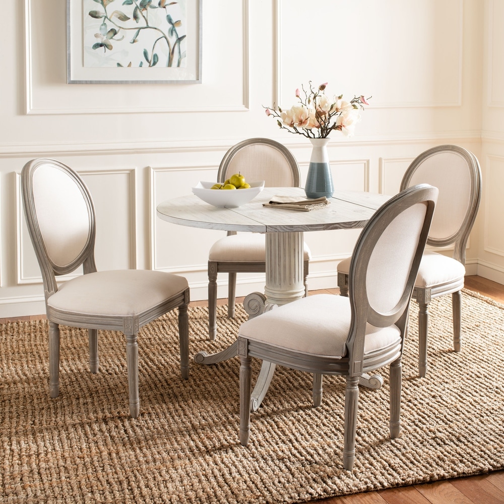 SAFAVIEH Dining Old World Holloway Light Beige Oval Dining Chairs (Set of 2)   19.8\