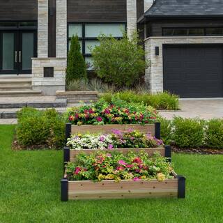 Outdoor Essentials Haven 4 ft. x 4 ft. Cedar Tiered Garden Bed 22 in. H 488319
