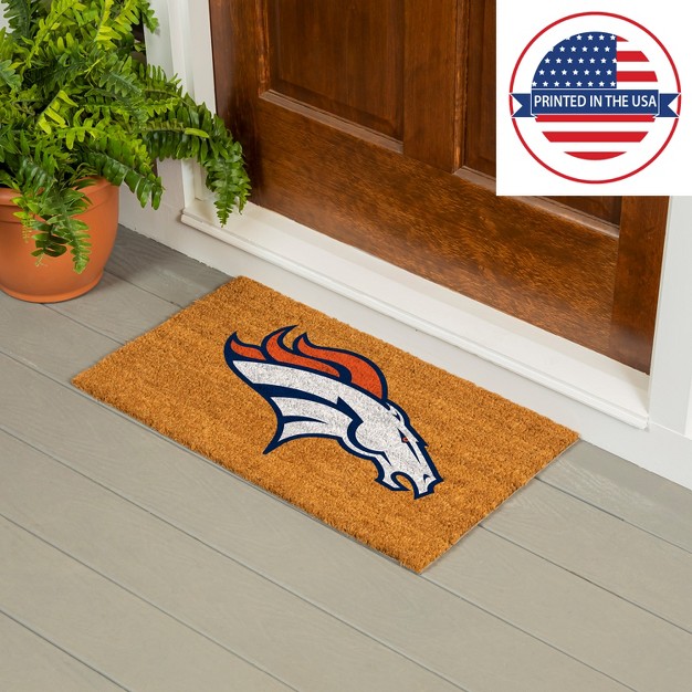 Evergreennfldenver Broncos Logo Natural Coir 28 X 16 Inches Indoor Outdoor Doormat