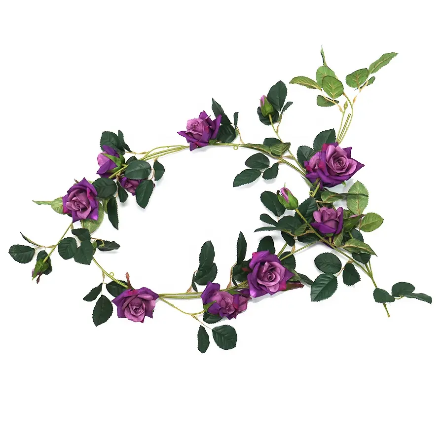 Supplies faux rose garland rose vine for landscape decoration