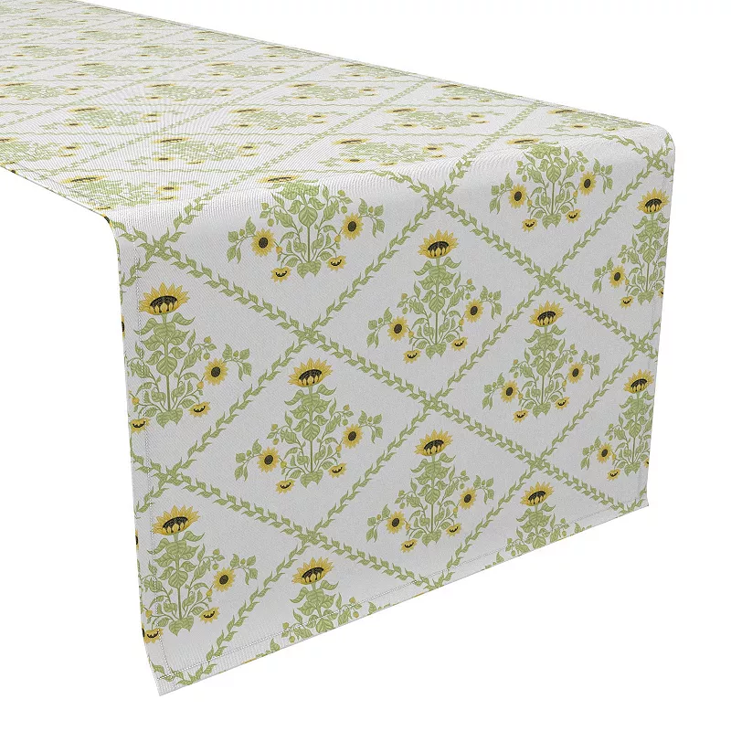 Table Runner， 100% Cotton， 16x108， Floral 113