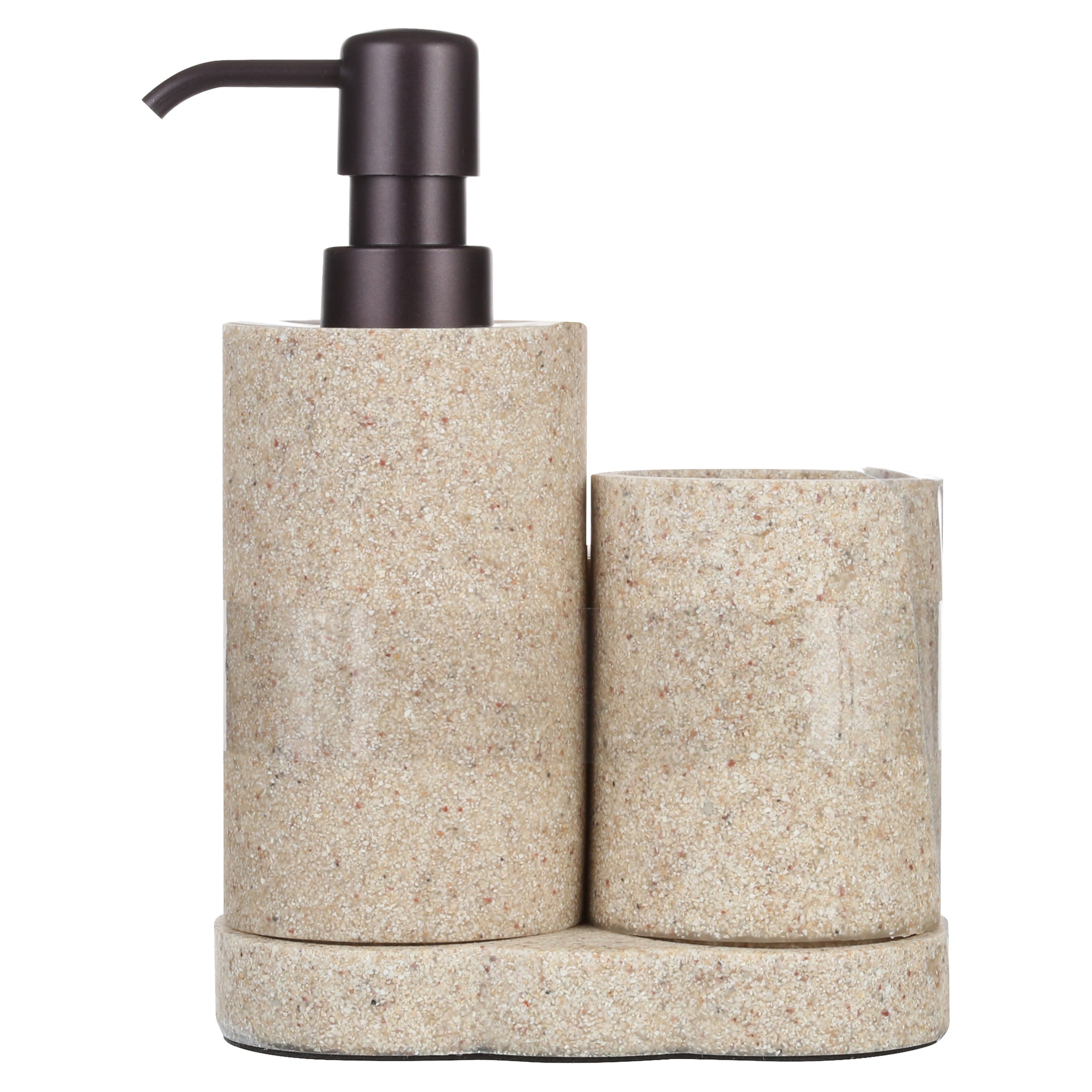 Better Homes and Gardens 3 Piece Natural Sandstone Bath Accessories Sets， Beige