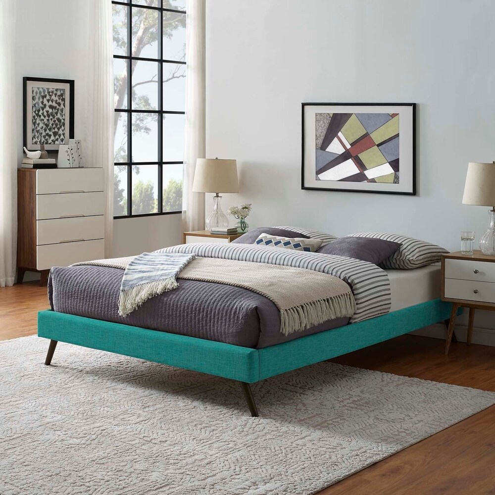 Loryn Upholstered Full Platform Bed Frame With Wood Slat Support