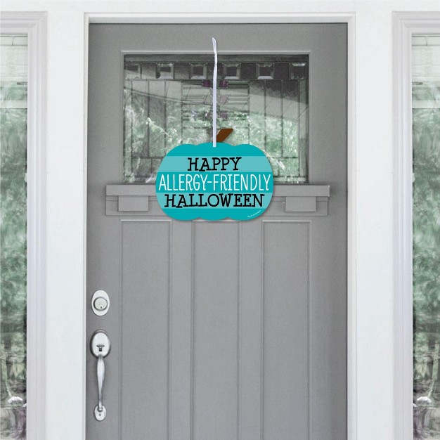 Big Dot Of Happiness Teal Pumpkin Hanging Porch Halloween Allergy Friendly Trick Or Trinket Outdoor Decorations Front Door Decor 1 Piece Sign