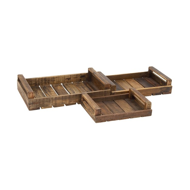 Farmhouse Rustic Wood Pallet Tray Set 3ct Olivia amp May