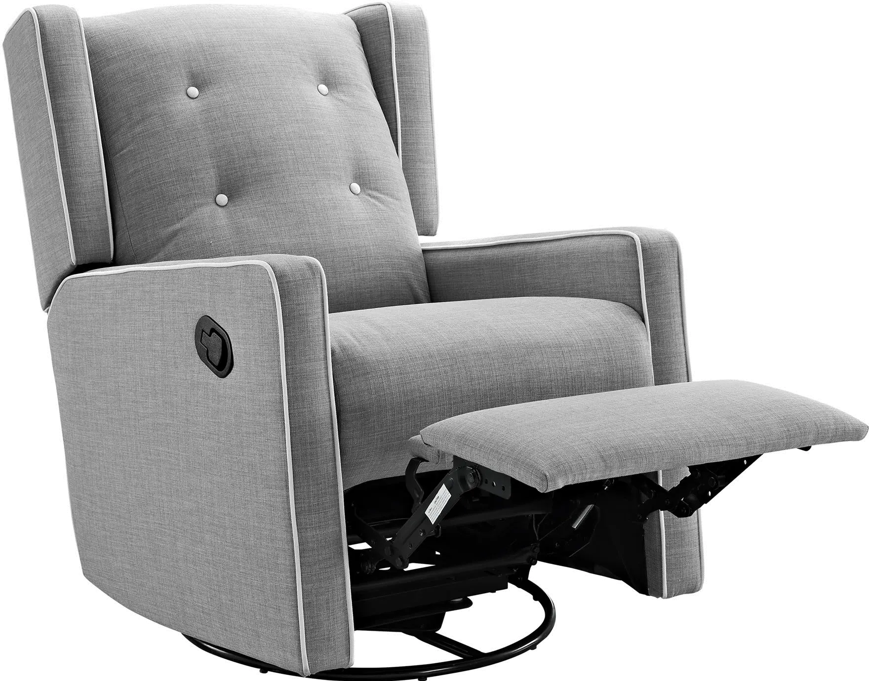 Mariella Light Gray Nursery Swivel Recliner