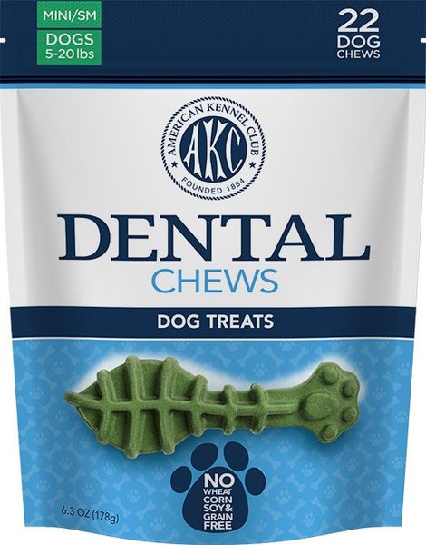 American Kennel Club Natural Dental Chews Dog Treats， Small， 22 count