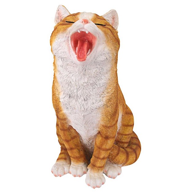 Design Toscano Lazy Daze Kitty Yawning Cat Statue Orange