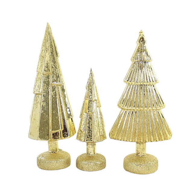 Metallic Trees Translucent Set Of 3 One Hundred 80 Degree Decorative Sculptures