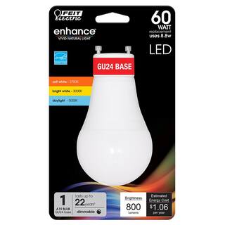 Feit Electric 60-Watt Equivalent A19 Dimmable GU24 Base CEC Color Changing CCT ENERGY STAR 90+ CRI LED Light Bulb (6-Pack) BPOM60GU24CCTCAHDRP6