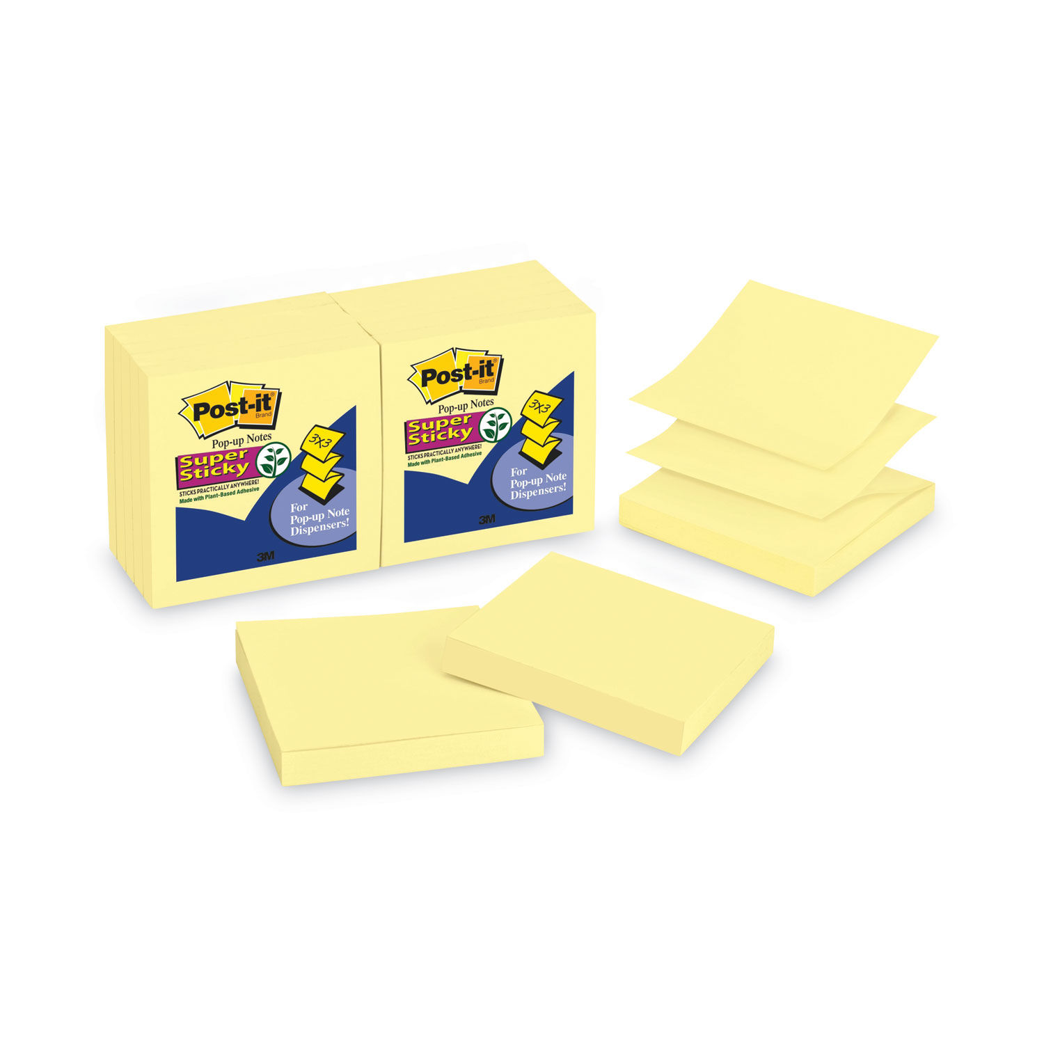 Pop-up 3 x 3 Note Refill by Post-itandreg; Dispenser Notes Super Sticky MMMR33012SSCY