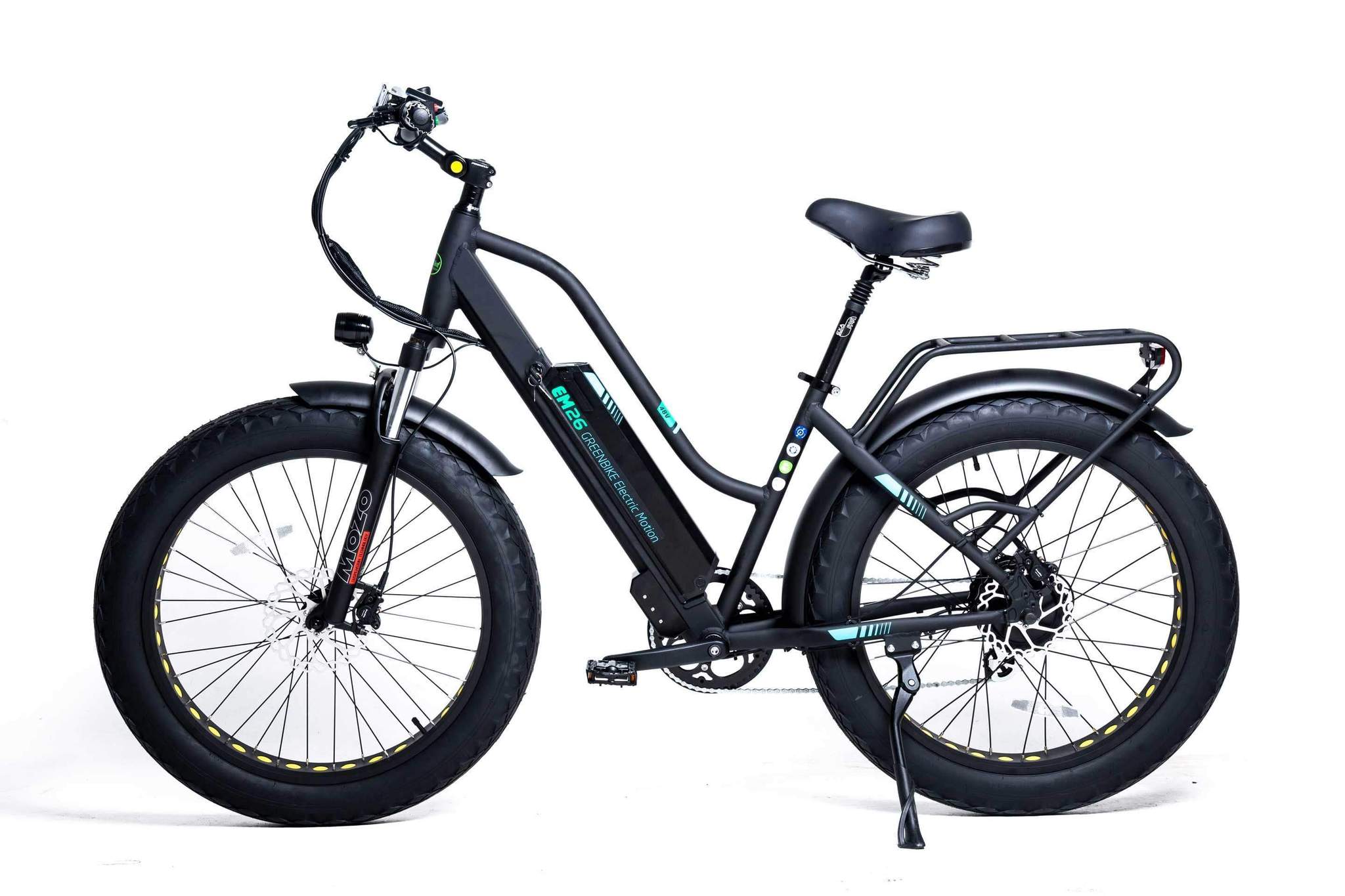 Green Bike Electric EM26 Fat Tire Ebike Low Step Cruiser Frame 48V 750W