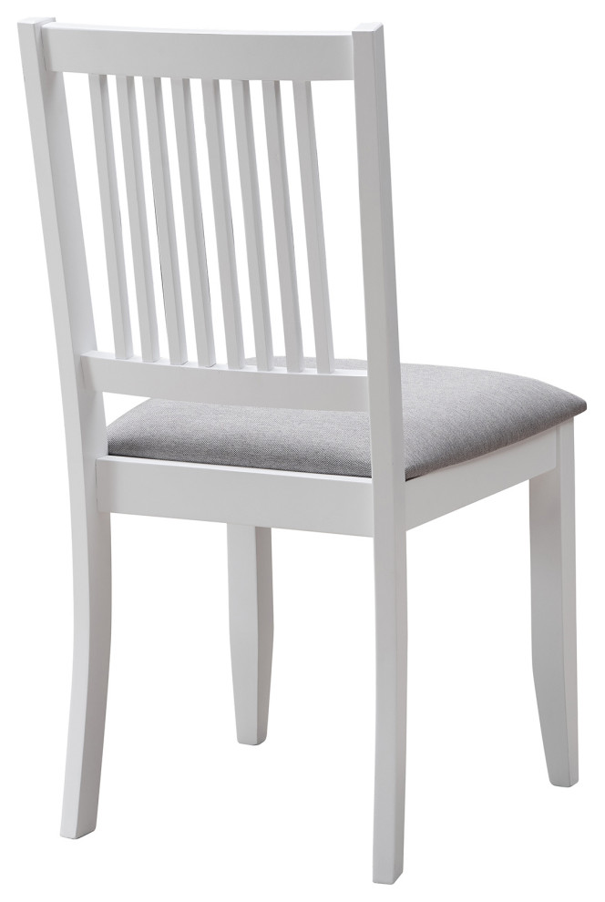 Set of 2 Slat Back Cushioned Seat Wood Chairs   Transitional   Dining Chairs   by Duhome inc  Houzz