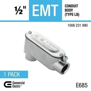 Commercial Electric 12 in. Electrical Metallic Tubing (EMT) Conduit Body (Type LB) FEBBA-50-1