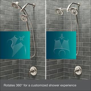 KOHLER Freespin Bellerose 3-Spray Patterns 5.25 in. Wall Mount Dual Shower Heads in Vibrant Brushed Nickel K-R21117-G-BN