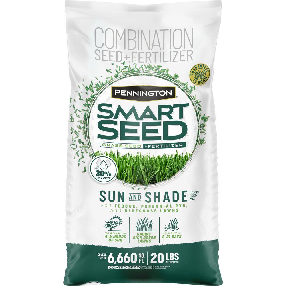 Pennington Smart Seed 20 lbs. Sun and Shade North Grass Seed and Fertilizer 100543720