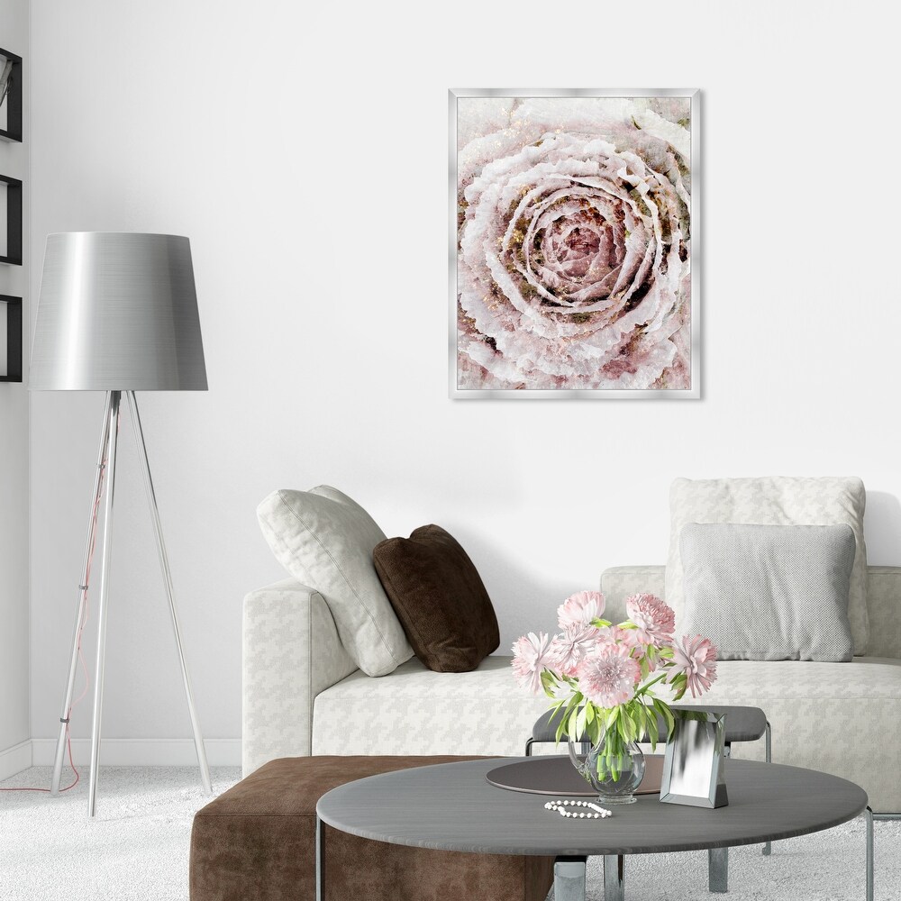 Blush Pink and White Rose Flower Farmhouse Frame Art Print for Entry Way