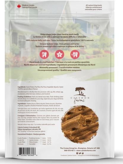 Caledon Farms Plaque Busters Small Bacon Dog Treats， 5.9-oz bag