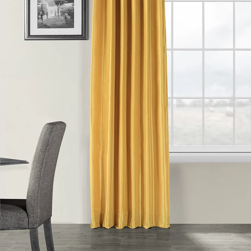 EFF 1-Panel Vintage Textured Faux-Dupioni Silk Window Curtain