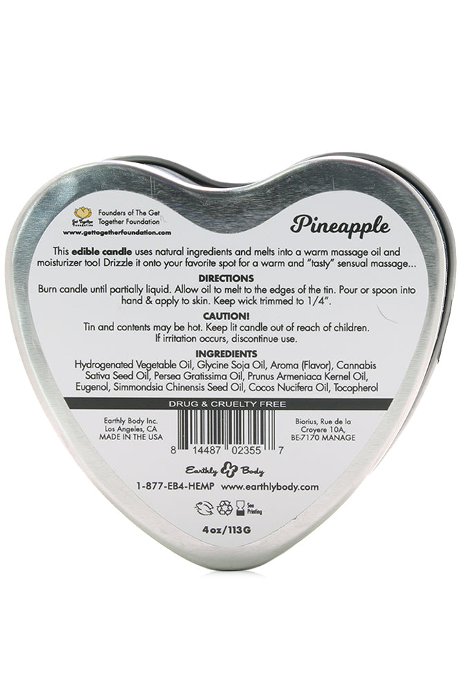 3-in-1 Edible Heart Candle 4oz/113g in Pineapple