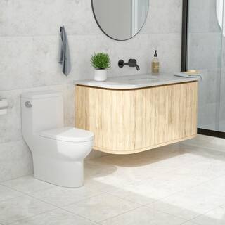 12 in. Rough-In 1-piece 1.281.1 GPF Single Flush Elongated Toilet in White Seat Included AL102MTPB